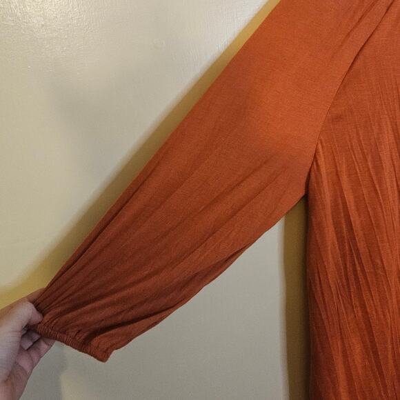 Debbie Morgan Size Medium M Burnt Orange Boho Oversized Stretchy Flowy - Picture 5 of 9